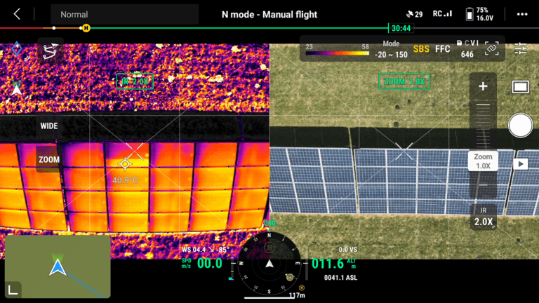 5 korzyści wynikających z&nbsp;przeprowadzania przeglądów termowizyjnych instalacji fotowoltaicznych przy pomocy dronów.