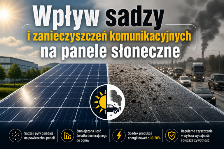 Wpływ sadzy i&nbsp;zanieczyszczeń komunikacyjnych na&nbsp;panele słoneczne